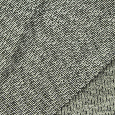 Polyester Nylon Stretch Rib Knit Fabric, 300 gsm, 145 cm — Grey
