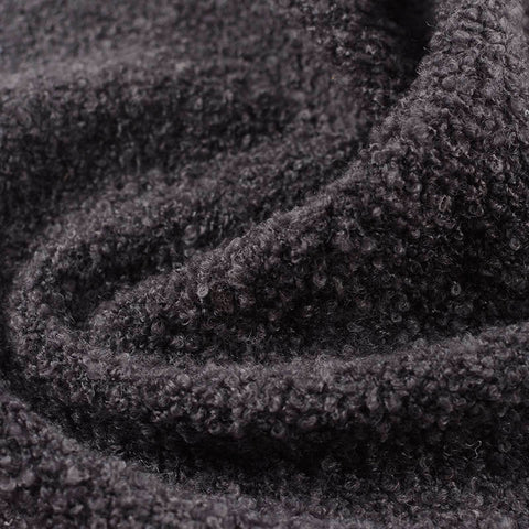 Dark Grey Marl Chunky Knit, Polyester, 404 gsm