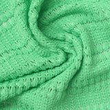 Light Green Textured-Diamond Chunky Knit, Poly-Viscose — photo 3