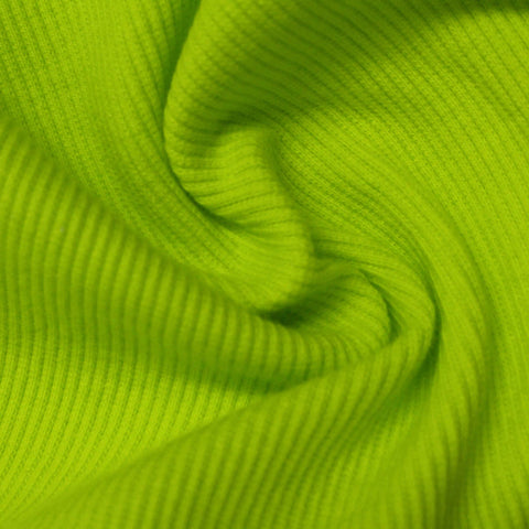 Cotton Stretch Rib Knit Fabric, 340 gsm, 120 cm — Green