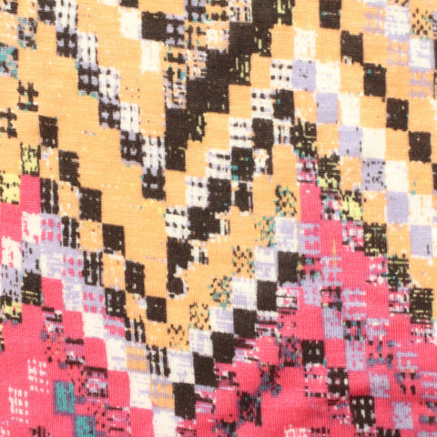 Pink Check Knit, Viscose