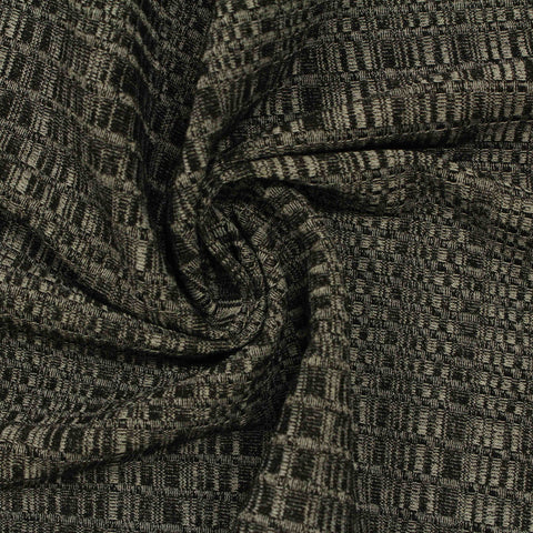 Black Horizontal-Band Rib Knit, Polyester