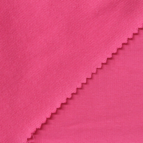 Cotton Stretch French Terry Fabric, 230 gsm, 165 cm — Pink