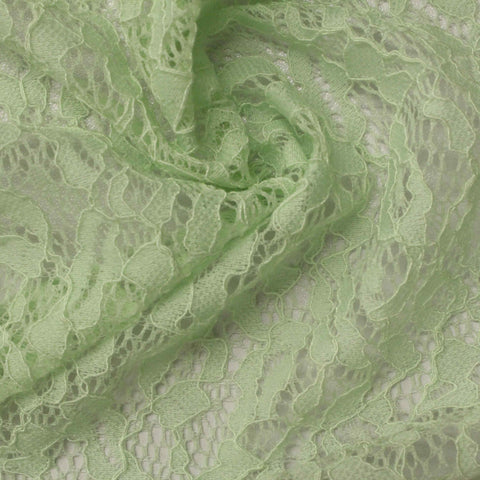 Light Green Abstract-Floral Lace, Nylon