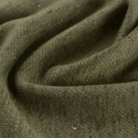 Olive Marl French Terry, Polyester, 269 gsm