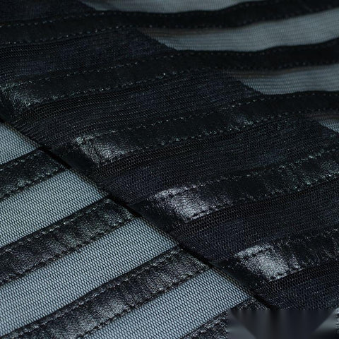 Striped 100% Polyester Knit Fabric, 120 gsm — Blue