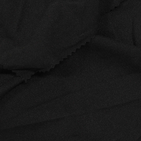 100% Polyester ITY Knit Fabric, 196 gsm, 150 cm — Black