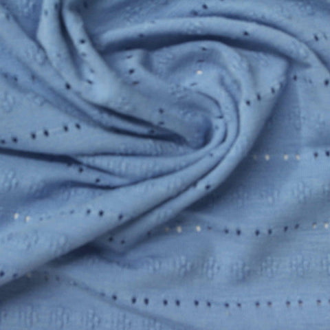 Blue Floral Jersey Knit, Poly-Viscose