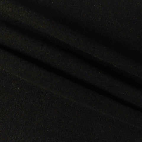 Jacquard Brushed Viscose Nylon Blend Stretch Knit Fabric, 440 gsm, 160 cm — Black