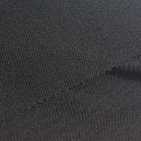 Viscose Nylon Stretch Ponte Knit Fabric, 280 gsm, 160 cm — Black, ref EF-278762