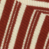 Terracotta Horizontal-Stripe Rib Knit, Viscose-Poly — photo 3