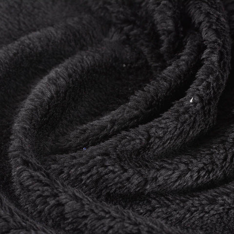 100% Polyester Minky Fabric, 186 gsm, 158 cm — Black
