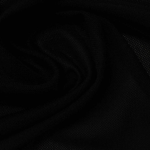 Nylon Stretch Knit Fabric, 190 gsm, 155 cm — Black