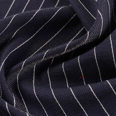 White Horizontal-Stripe Jacquard, Viscose, 124 gsm