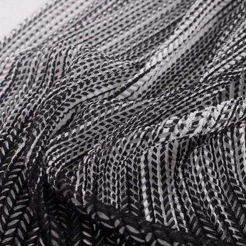 Black Chevron Mesh, Nylon-Spandex