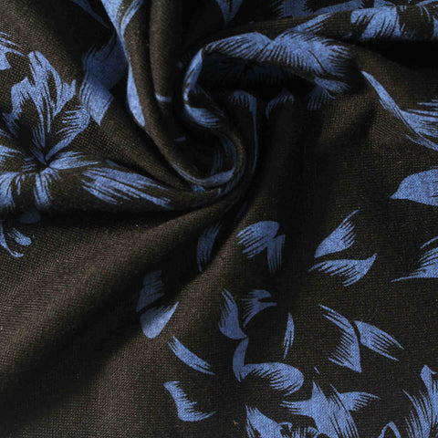 Blue Floral Knit, Poly-Cotton