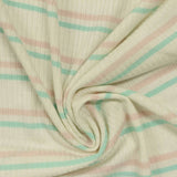 Pink Horizontal-Stripe Rib Knit, Viscose-Poly — photo 3