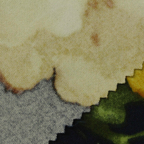 Yellow Abstract Linen-Look, Polyester