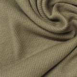 Cotton Polyester Stretch Rib Knit Fabric, 275 gsm, 125 cm — Khaki — photo 3