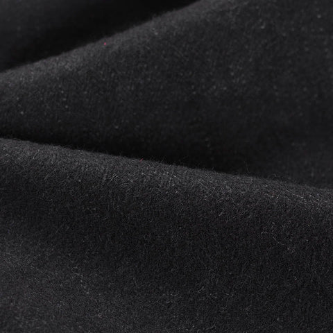 Jacquard Brushed Polyester Viscose Knit Fabric, 330 gsm, 150 cm — Black
