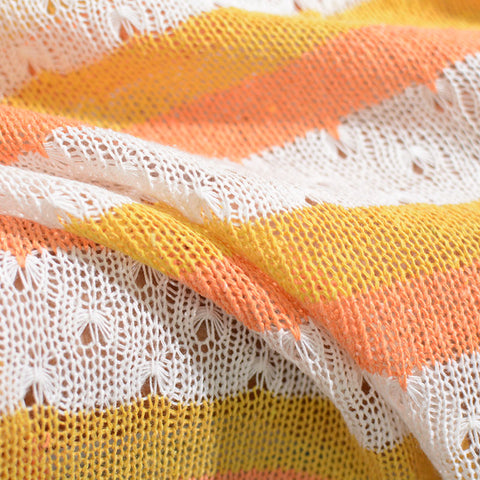 Yellow Stripes Knit, Poly-Cotton