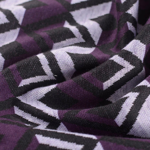 Striped Polyester Stretch Interlock Knit Fabric, 268 gsm, 155 cm — Grey