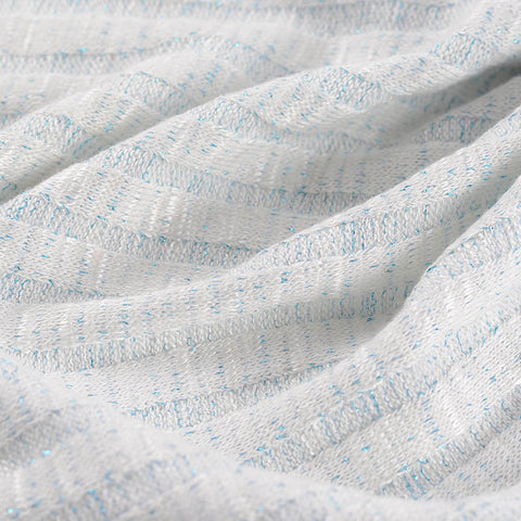 Light Blue Marl Rib Knit, Viscose-Poly, 226 gsm