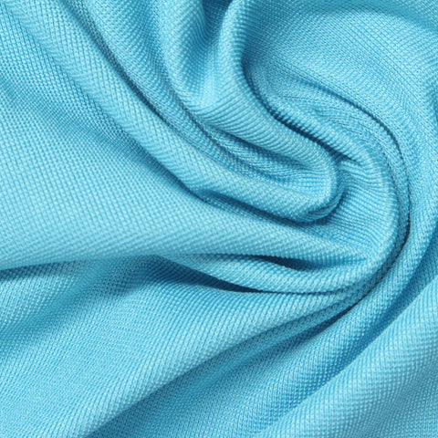 Polyester Stretch Rib Knit Fabric, 260 gsm, 180 cm — Blue