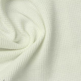 Brushed Polyester Viscose Stretch Waffle Knit Fabric, 310 gsm, 140 cm — White — photo 3