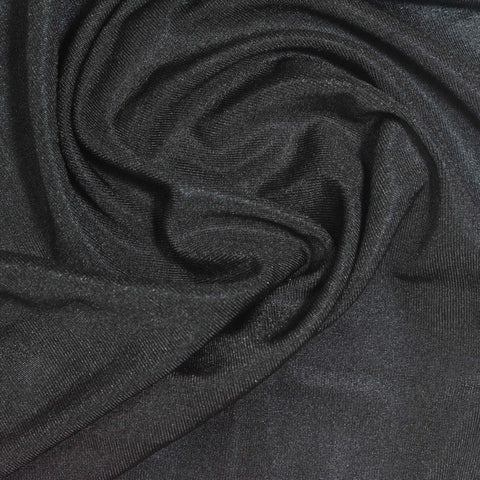 Polyester Stretch Rib Knit Fabric, 220 gsm, 150 cm — Black