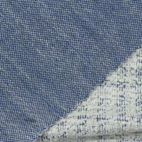 Jacquard Cotton Polyester Bouclé Fabric, 270 gsm, 165 cm — White