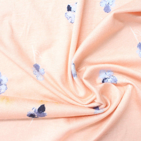 Blue Flowers Jersey Knit
