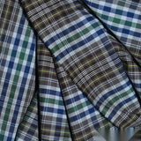 Blue Bold-Plaid Poplin, Cotton — photo 3