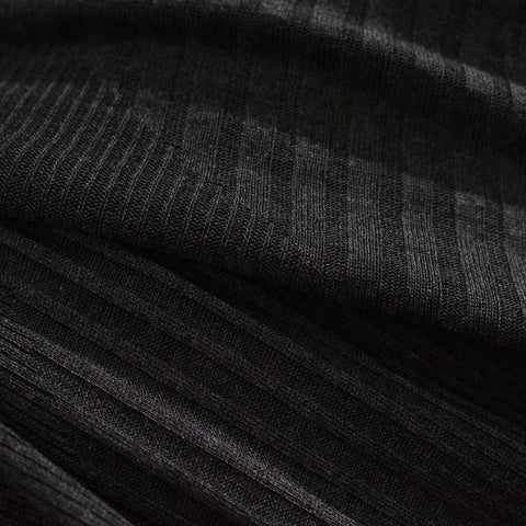 Jacquard Polyester Acrylic Knit Fabric, 243 gsm, 160 cm — Black