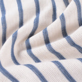 Blue Horizontal-Stripe Interlock Knit, Cotton — photo 3