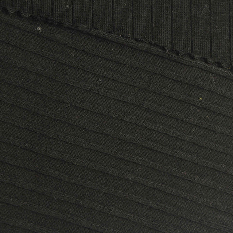 Cotton Stretch Rib Knit Fabric, 220 gsm, 140 cm — Green