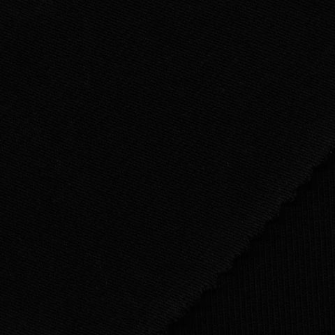Cotton Viscose Stretch Chunky Knit Fabric, 230 gsm, 140 cm — Black