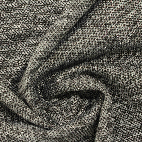 Black Heathered-Marl Knit, Polyester, 261 gsm