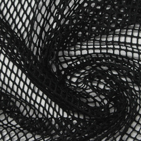 Polyester Stretch Mesh Fabric, 115 gsm, 160 cm — Black
