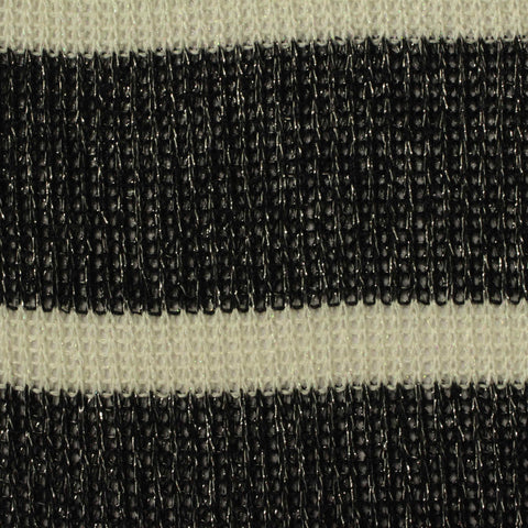 Black Diagonal-Stripe Rib Knit, Poly-Metallic