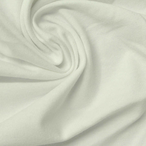 Cotton Polyester Stretch Jersey Knit Fabric, 160 gsm, 180 cm — White