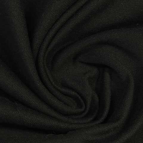 Cotton Polyester Stretch French Terry Fabric, 270 gsm, 159 cm — Black