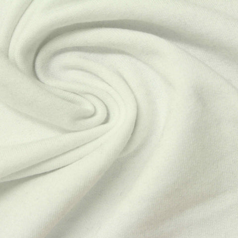 Viscose Cotton Stretch French Terry Fabric, 312 gsm, 165 cm — White