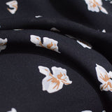 White Floral Linen-Look, Polyester — photo 3
