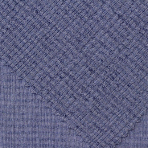 Blue Grid Rib Knit, Polyester