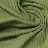 Polyester Viscose Stretch Rib Knit Fabric, 210 gsm, 163 cm — Green — photo 3