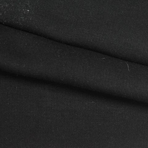 Cotton Polyester Scuba Knit Fabric, 300 gsm, 185 cm — Black