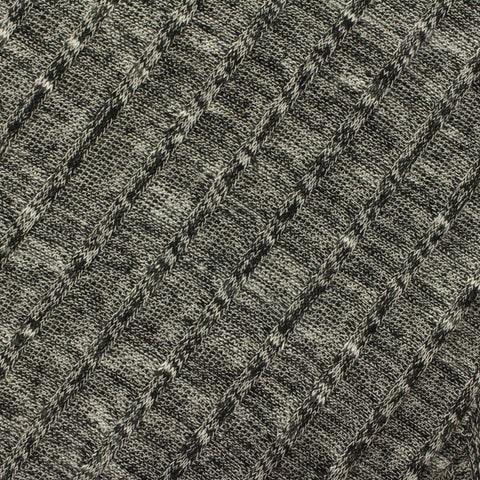 Black Marl Rib Knit, Viscose-Poly, 165 gsm