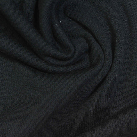 Cotton Polyester French Terry Fabric, 275 gsm — Black