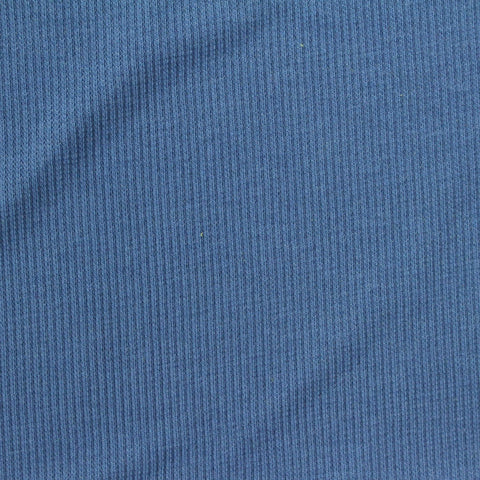 Cotton Polyester Stretch Rib Knit Fabric, 260 gsm, 115 cm — Blue